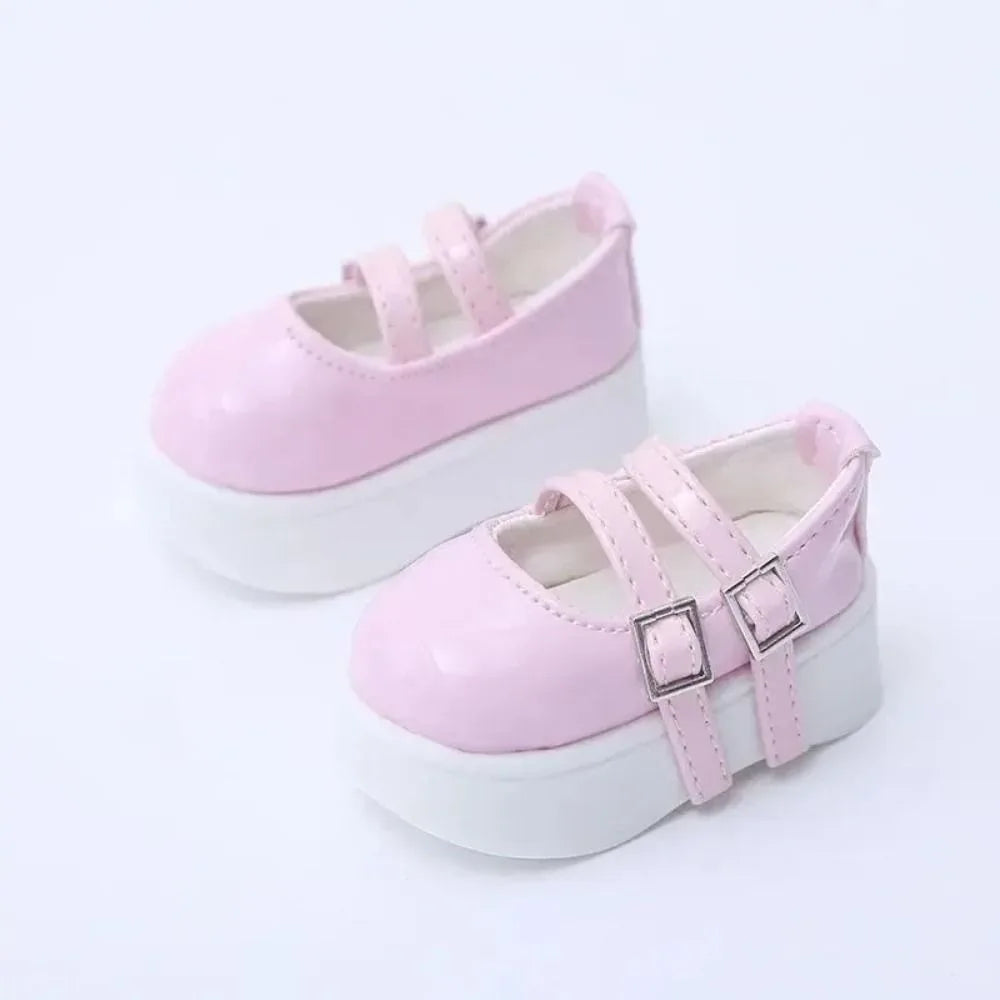 1/4 1/6 Dolls Shoes Heightened Thick Sole Small Bjd Leather Shoes Diy Girl Toys Dress Up Doll Accessories Mini Shoes