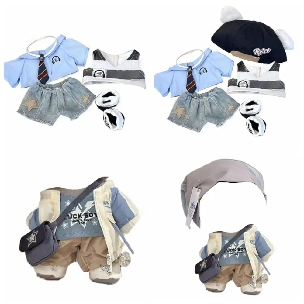College Uniform 20cm Cotton Doll Clothes Jackets Coat Idol Doll Clothes Cool Sport Plush Doll Clothes 20cm Cotton Doll