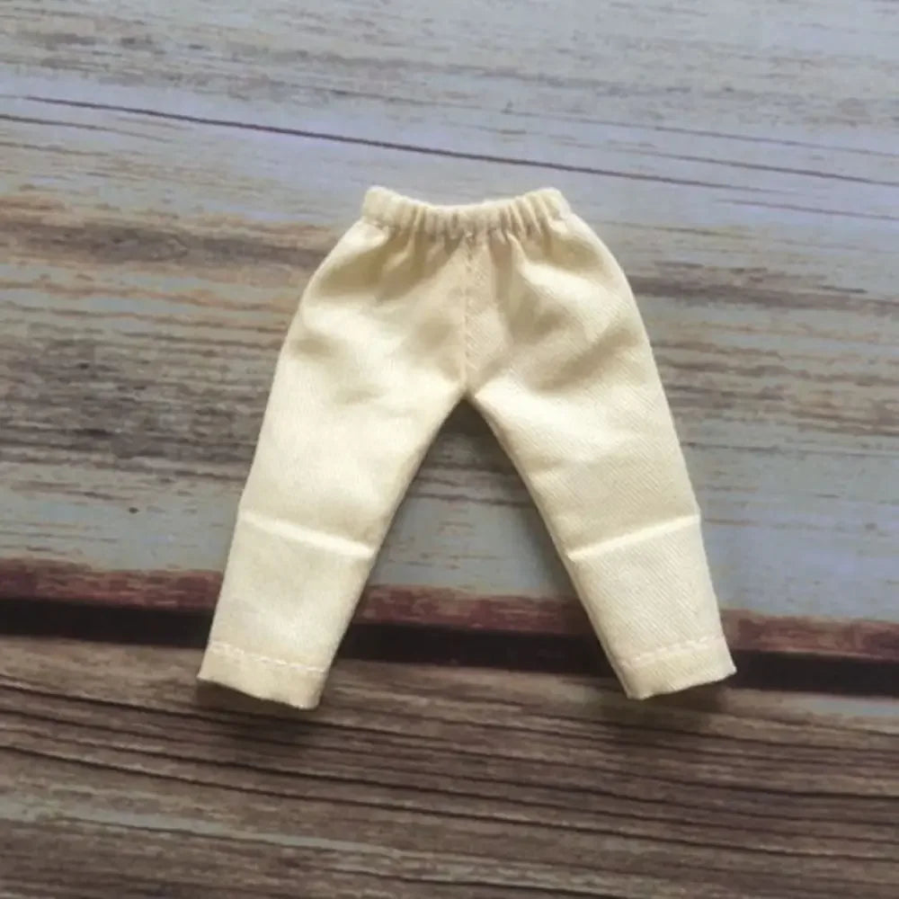 Fashion Doll Clothes For 1/11 OB11 Dolls Denim Trousers For 1/12 Bjd/GSC Doll T-shirt Mini Cute Doll Pants DIY Doll Accessories