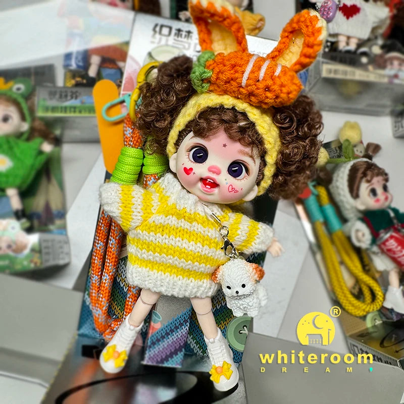 Mini BJD Doll Clothes OB11 Handmade Crochet Sweater Wool Hook Set Accessories Girls DIY Toy Accessories MobilePhone Hanging Gift