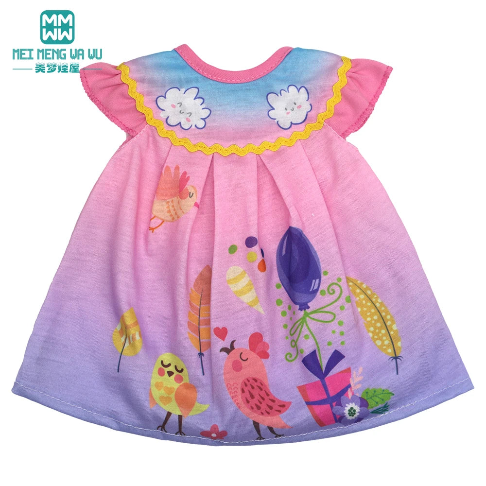 Doll Clothes Fashion T Shirt Pants Cartoon Dress Fits 45cm American Doll Toy Accessories Gift Girls