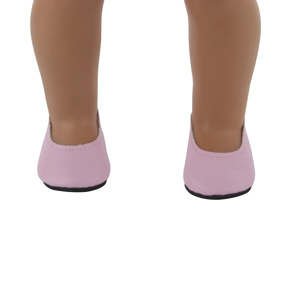 Doll Shoes 7CM PU Boots Handmade Shoes For 18 Inches American&&43Cm Baby New Born Doll Accessories For OG Girl`s DIY Toy Gift