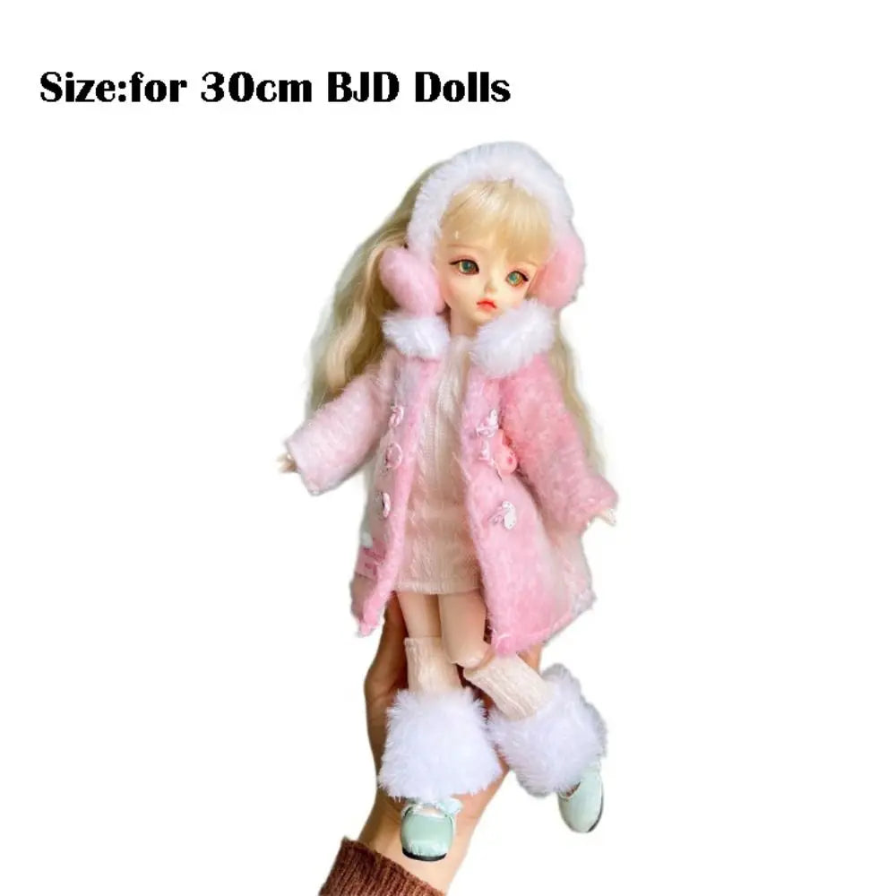 30cm Doll Clothes 1/6 BJD Doll Fashion Outfit Set Pretty Dress Hat Winter Coat Girl Toy Gift Doll Accessories(no shoes&doll)