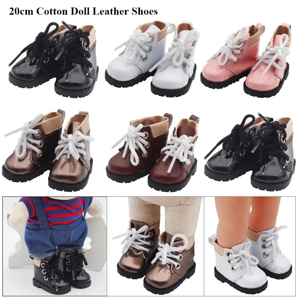 Doll Leather Shoes Clothes Accessories For 20cm Cotton Dolls Casual Wear Shoes Fashion Martin Boots DIY 1/14 Doll Gift Toys