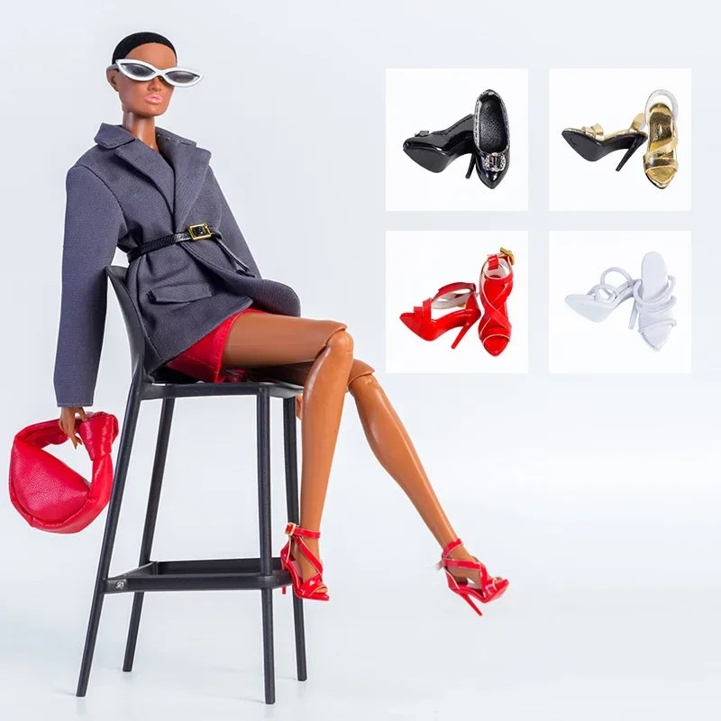 Cool doll shoes / 30cm doll high heels boots / accessories for 1/6 BB Fr fashion doll / dollhouse toys