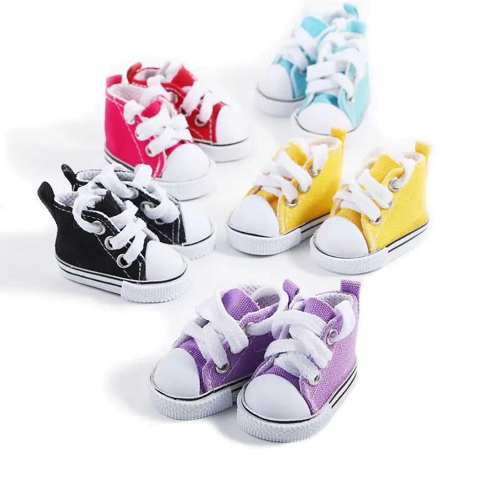 Girl Toy Handmade 5cm Mini Shoes Casual Shoes 1/6 Dolls Doll Canvas Shoes Doll Shoes Doll Sneakers BJD Doll Shoes