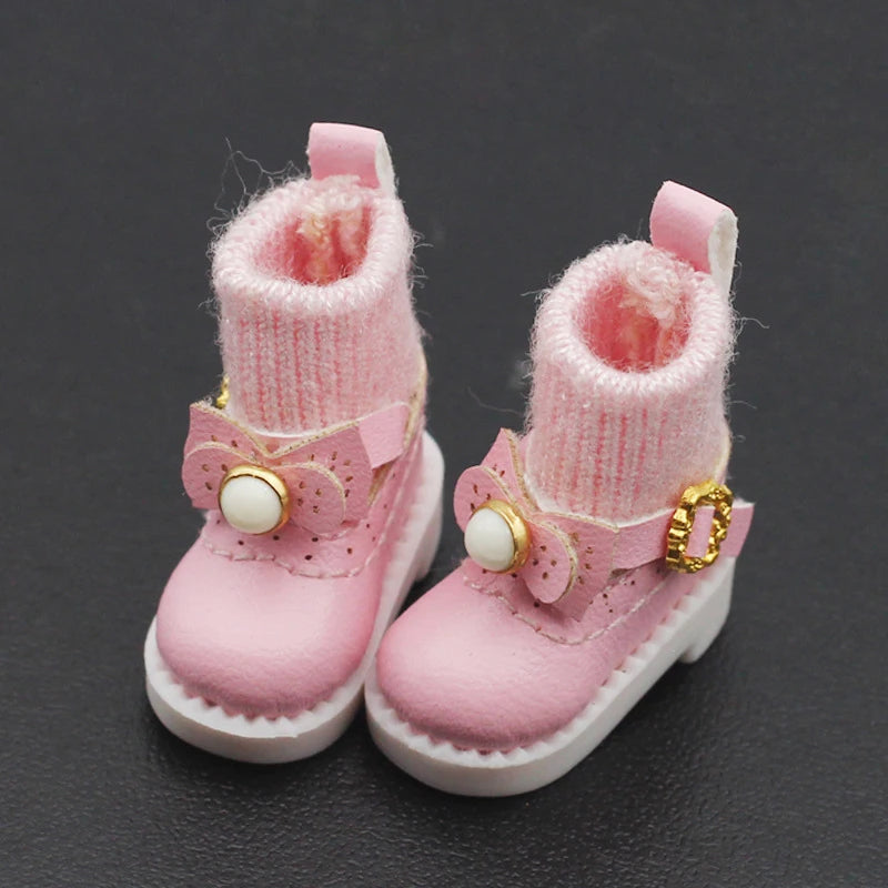 1 Pair Ob11 DOD 1/12 Bjd Doll Shoes For Body9,GSC,YMY,obitsu 11,molly Doll Faux Leather Shoes Doll Accessories