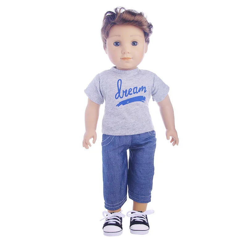 Doll Clothes Leisure Sportswear Cute Animal Print For 43cm Baby Doll &18Inch American Doll Outfits,Our Generation Gifts Toys
