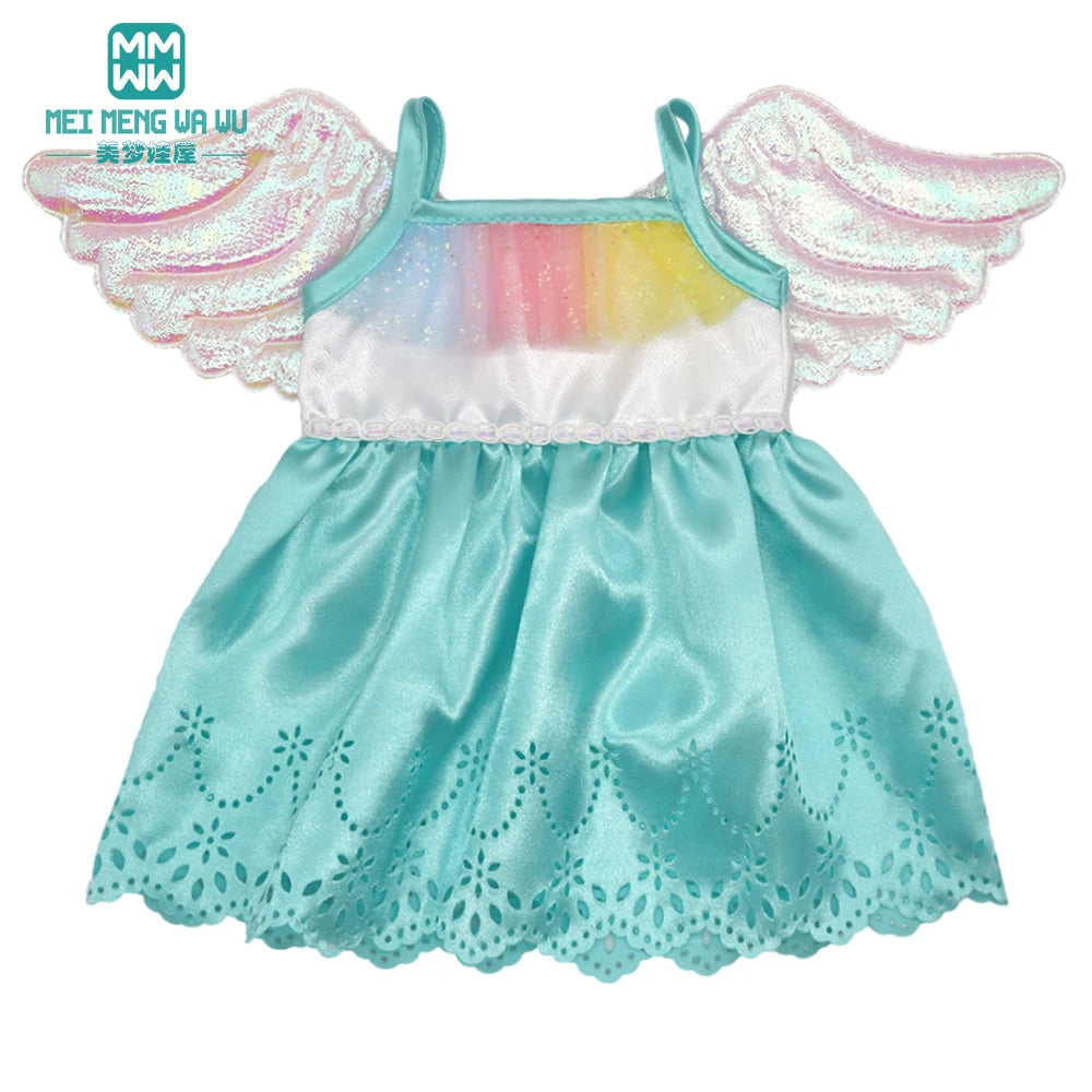 Doll Clothes for 43 cm new born doll and American doll accessories  fashionable gauze dress, bow dress