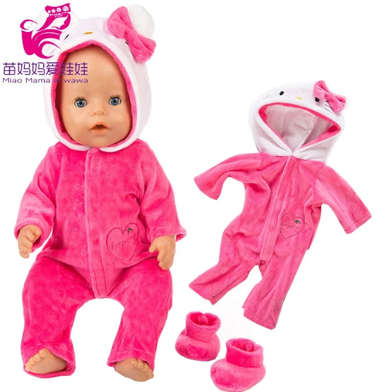 Doll Clothes for 43cm Baby Doll Leather Jacket Pants Set for 17 Inch Baby Doll Coat Winter Clothes Drop Shipping