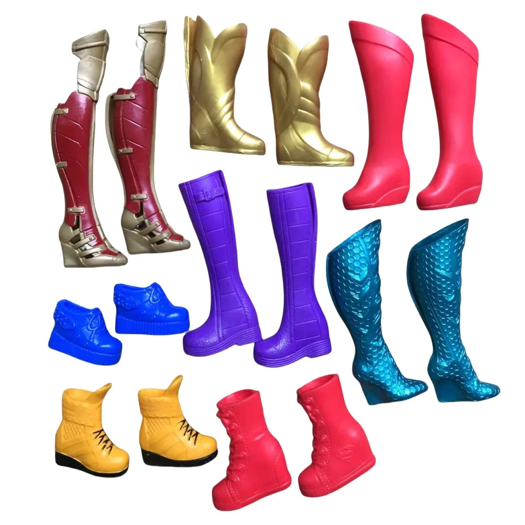 Doll Long Boots Female Doll Shoes Big Feet Dolls Accessories High Heels Shoes DIY Doll Colorful Decors 3.4CM  Length Doll Shoes