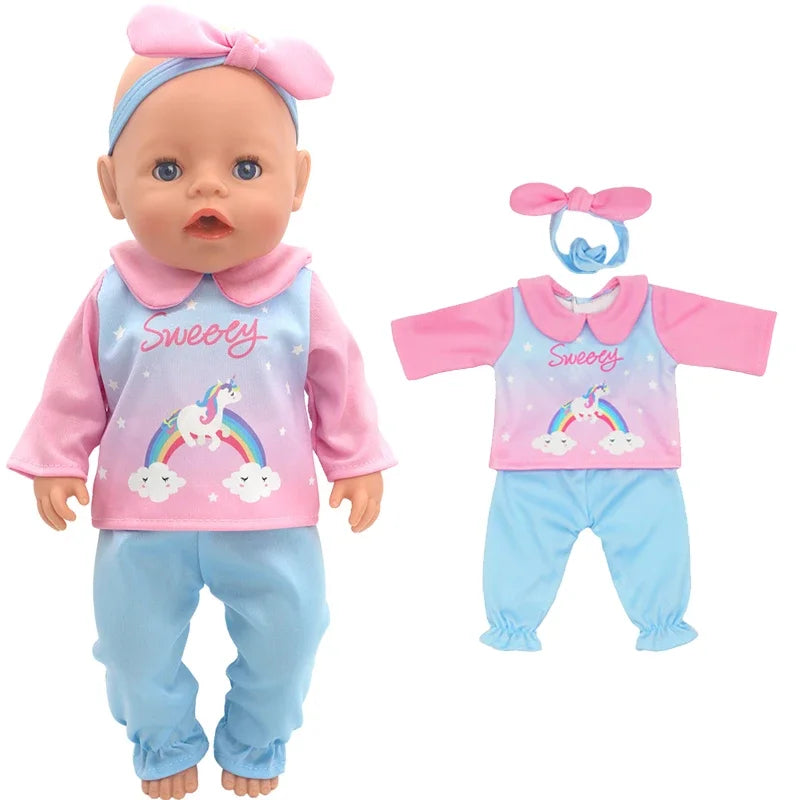 Doll Clothes for 43cm Baby Doll Leather Jacket Pants Set for 17 Inch Baby Doll Coat Winter Clothes Drop Shipping