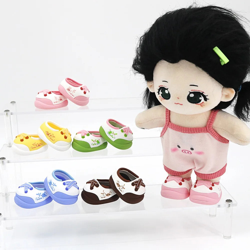 Cartoon 20cm Doll Walking Shoes Soft Rubber Cotton Doll Shoes Hand-made Dolls Accessories Sports Shoes Children Toys