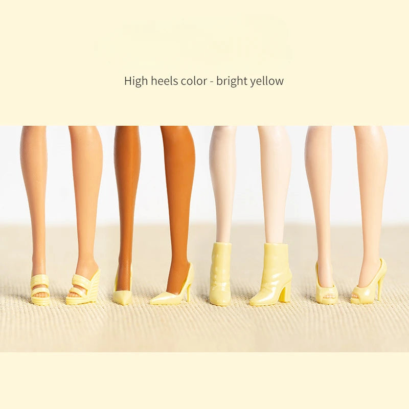 4 Pairs Doll High Heels Ankle Boot 32cm Supermodel Doll Similar Foot Shape Wearable Princess Girl Doll Shoes DIY Toys Collector