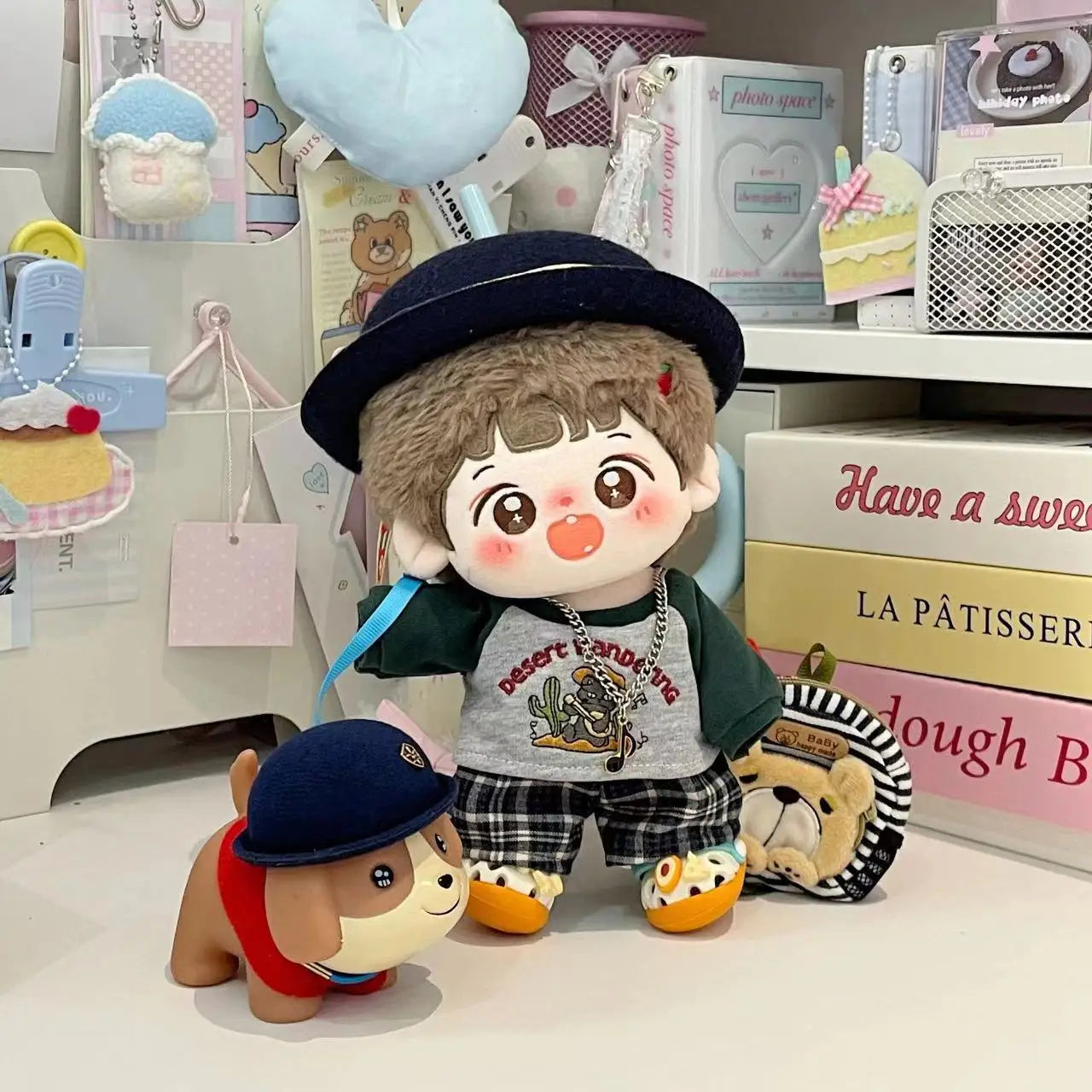 20cm Doll Clothes Cute Retro Style Casual No Attribute Normal Body Cotton Doll Clothes Can Be Changed Spring And Autumn Suit