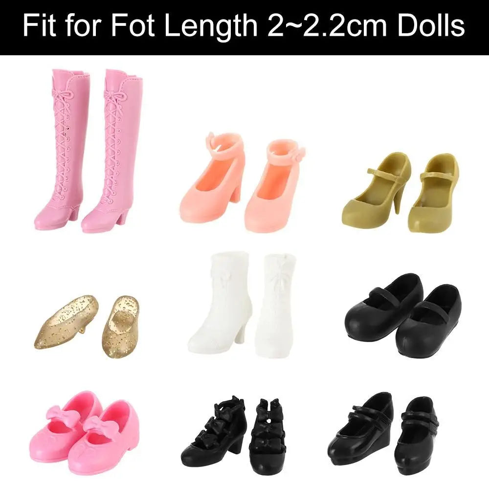 Doll Shoes Fashion Female Doll Boots Fit Foot Length 2cm Dolls Accessories Plastic Doll Multistyles Long Knees Boots