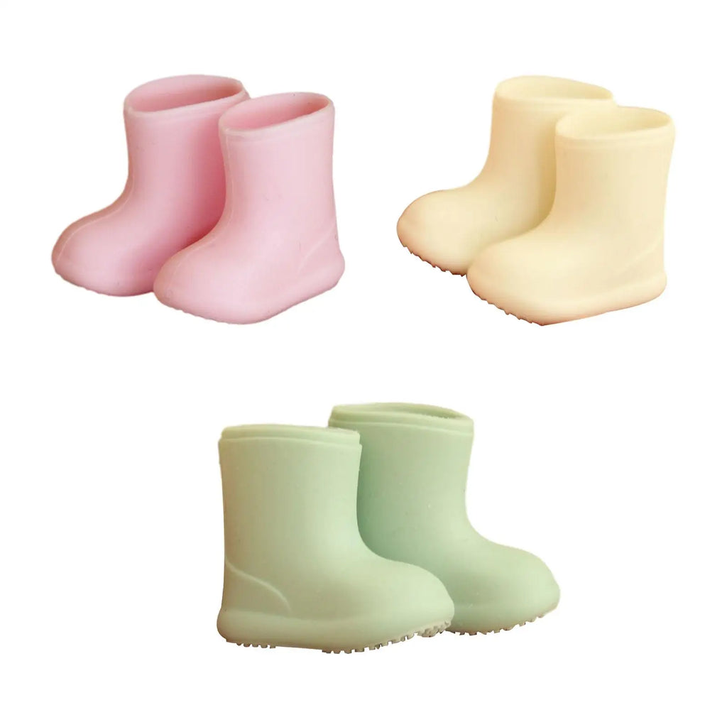 Doll Rain Boots Shoes Doll Accessories for 1/12 Doll Cute Waterproof Sturdy Ob11 Doll Shoes Soft Simulation Stylish Miniature