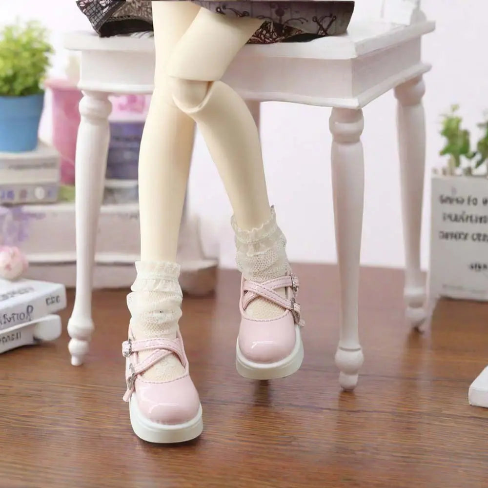 1/4 1/6 Dolls Shoes Heightened Thick Sole Small Bjd Leather Shoes Diy Girl Toys Dress Up Doll Accessories Mini Shoes