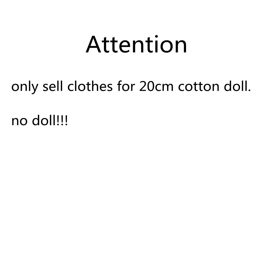 Adorable Doll Clothes for 20cm Cotton Dolls Bodysuit Jumpsuits for Cotton Dolls Replacement Clothes Outfit Doll Accessories