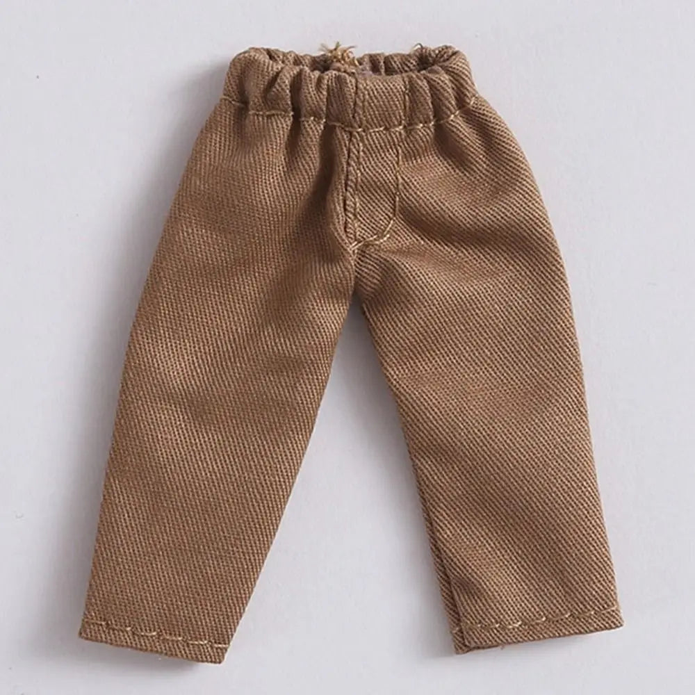 Fashion Doll Clothes For 1/11 OB11 Dolls Denim Trousers For 1/12 Bjd/GSC Doll T-shirt Mini Cute Doll Pants DIY Doll Accessories