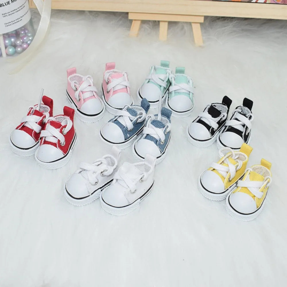 Hand-made Doll Shoes Replacement 4.5cm Doll Replacement Accessories Multiple Styles DIY Canvas Shoes for 15CM Cotton Doll