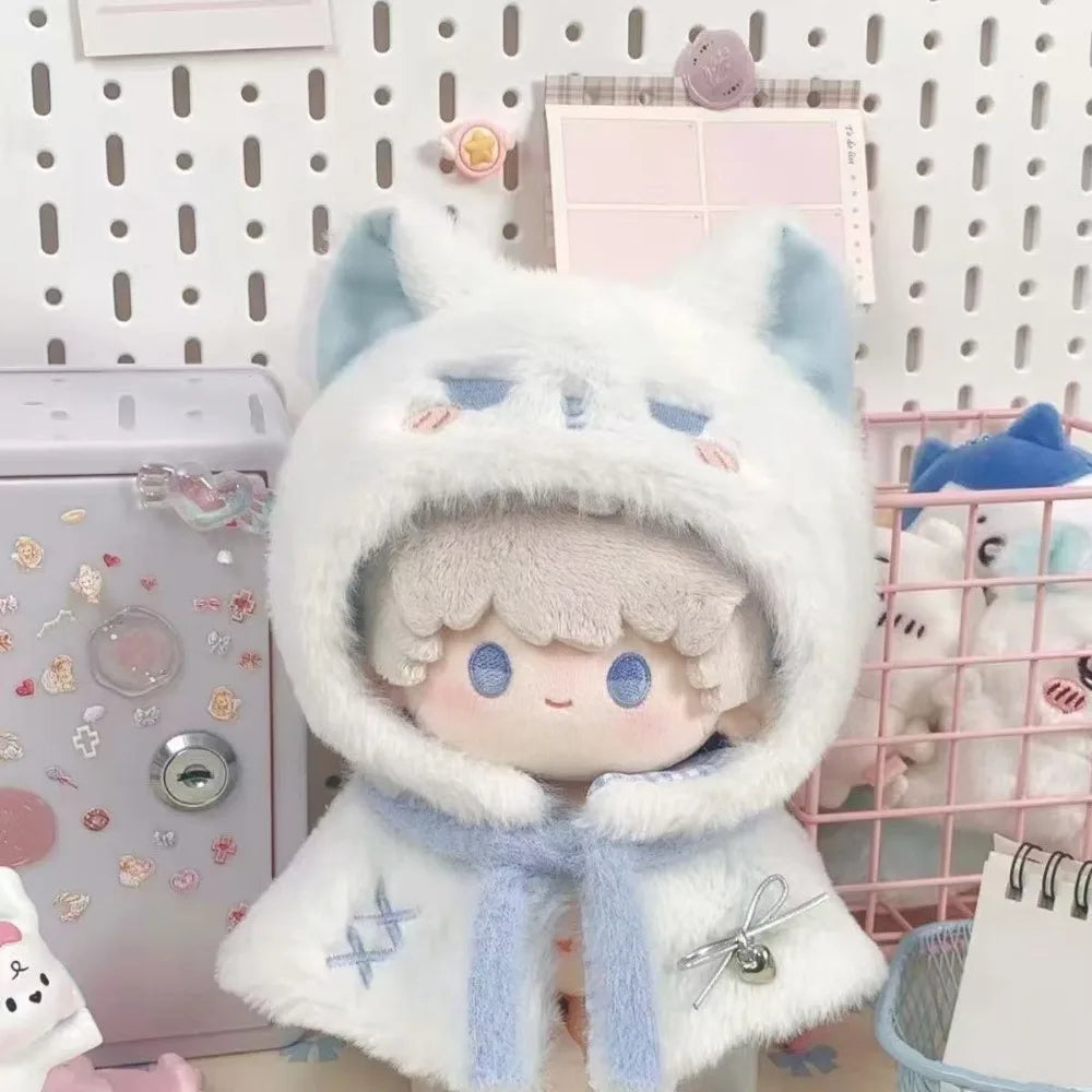 Doll Fashion 10cm Cloak Soft Doll Clothes Blue Color Doll Accessories Dress Up