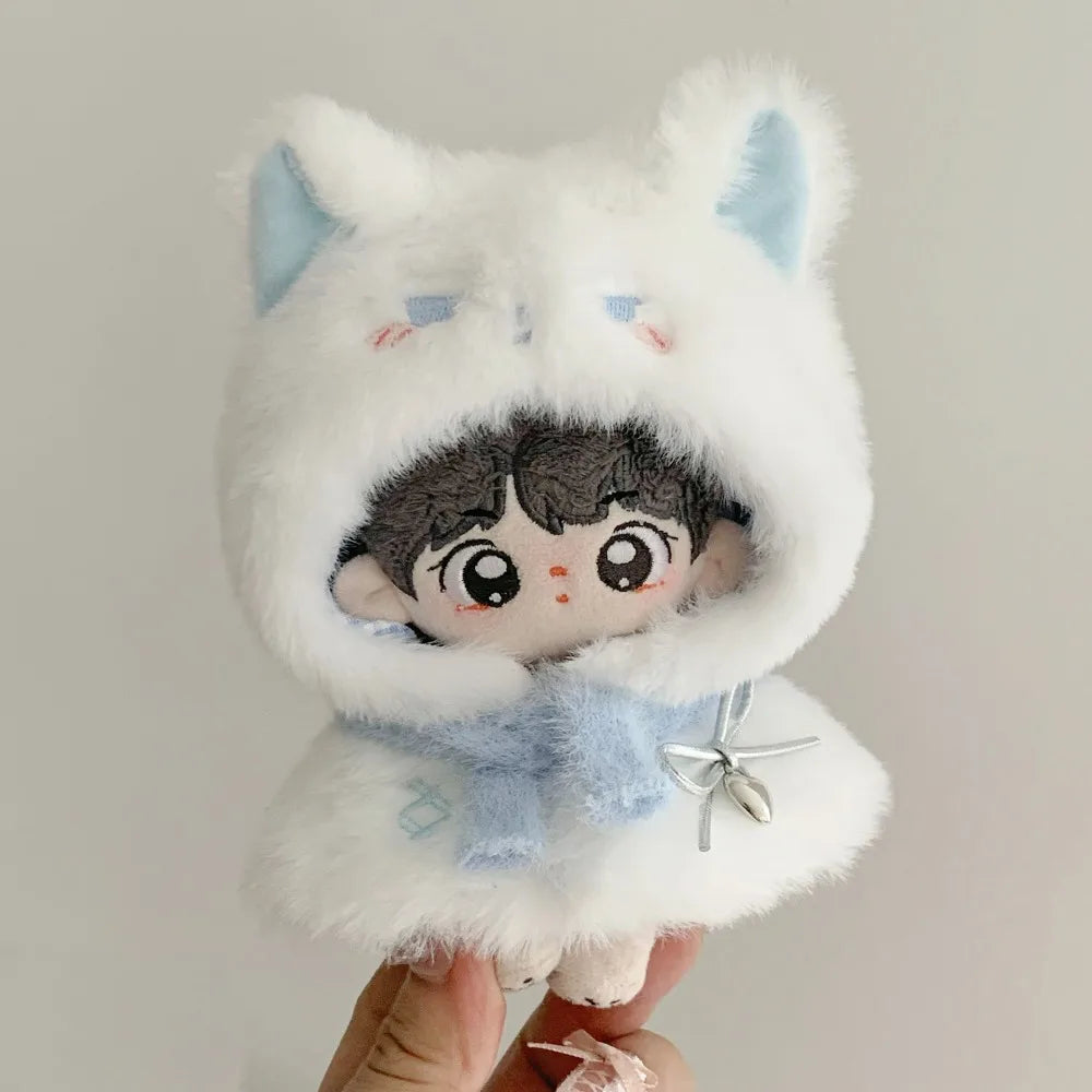 Plush Cloak 10cm Cotton Doll Clothes Suit Dress Up 20cm Doll Clothes Outfit Blue Cute Doll Clothes Set Children's Gift