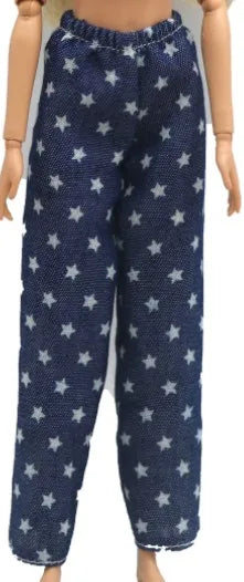 doll clothes 30 cm  Top T-shirt Elastic pants Daily Wear Accessories Clothes for Curvy Barbies doll