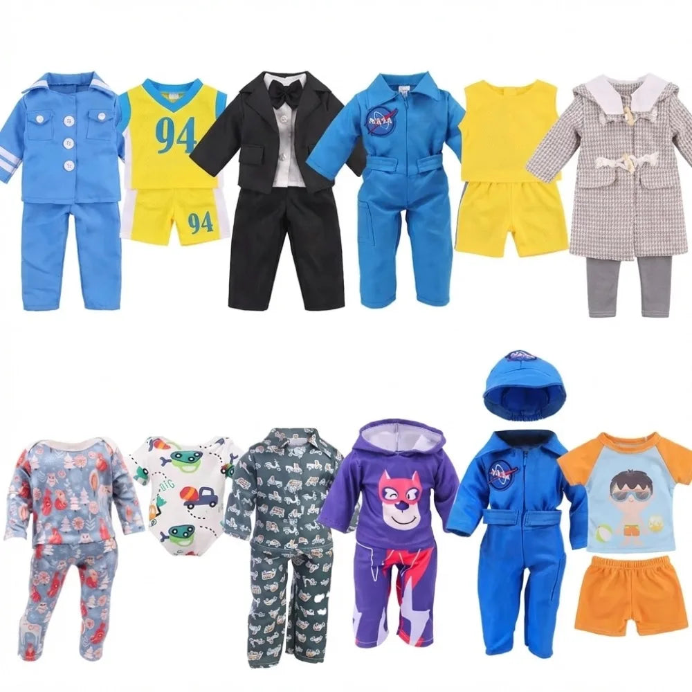 Doll Clothes Leisure Sportswear Cute Animal Print For 43cm Baby Doll &18Inch American Doll Outfits,Our Generation Gifts Toys