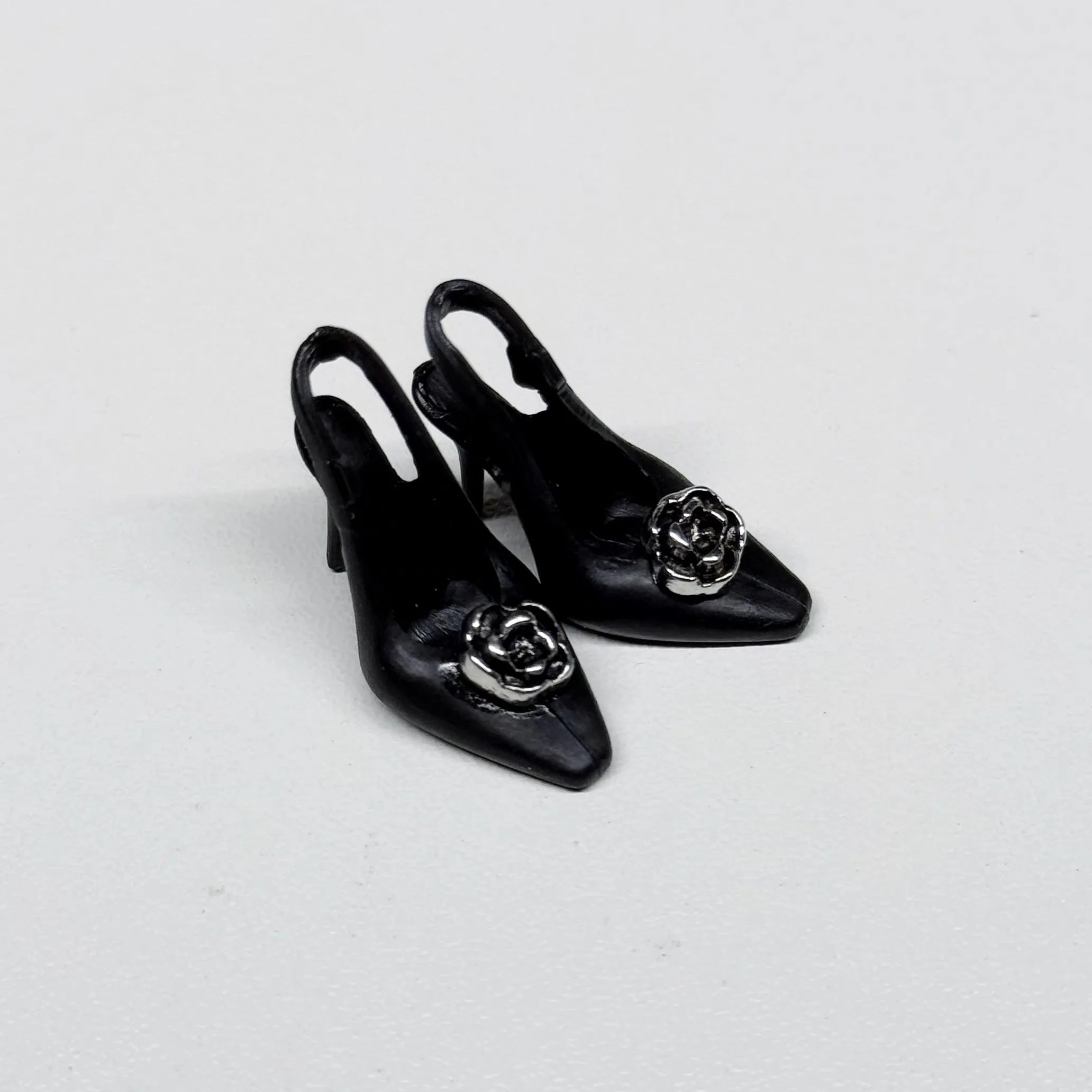 30cm Doll Shoes Accessories Black Classic Small Fragrant Style High Heels Bow Diamante High Heels For 1/6 FR Supermodel Doll