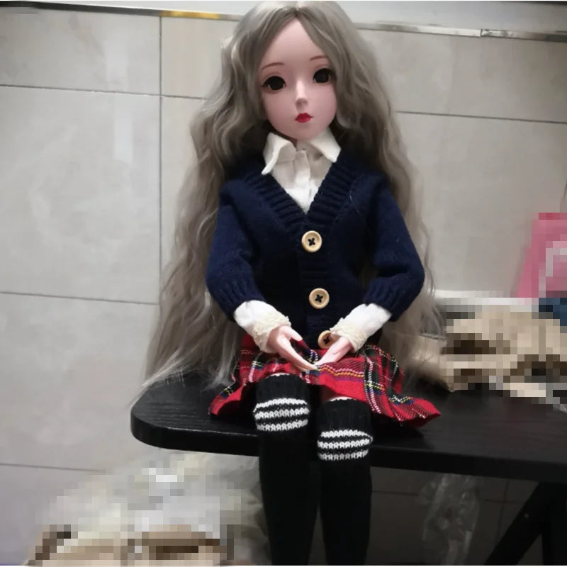 60cm Doll's Clothes 1/3 Bjd Princess Doll Dress Up Accessories Sweater Coat Girls Dress Up Toy