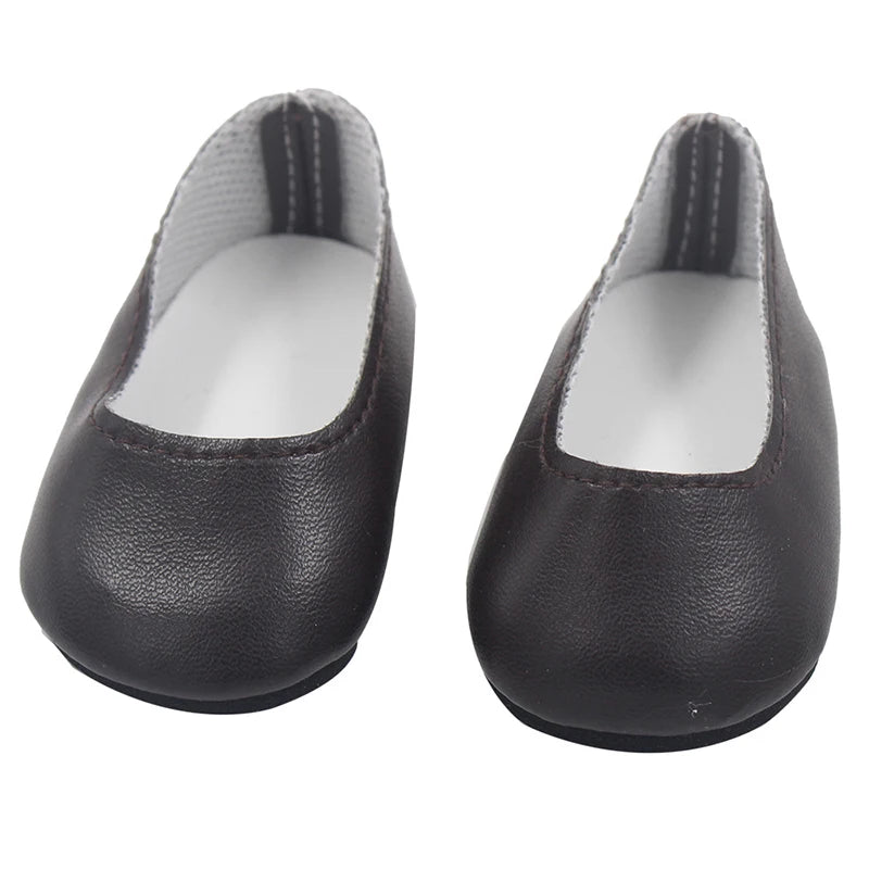 Doll Shoes 7CM PU Boots Handmade Shoes For 18 Inches American&&43Cm Baby New Born Doll Accessories For OG Girl`s DIY Toy Gift