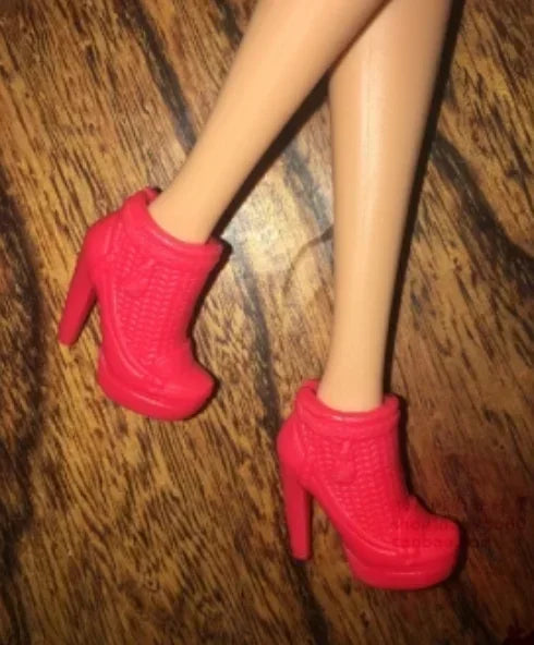 Doll shoes  high heels flat foot shoes red shoes new style for Bbie dolls Topup52