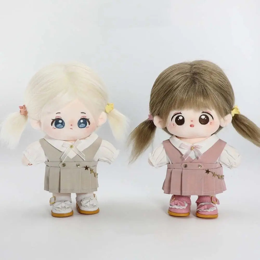 T-shirt 20cm Doll Clothes Stuffed Dolls Dress Up Cotton Dolls Outfit Academy Uniform Skirt Dresses Doll Uniform Set