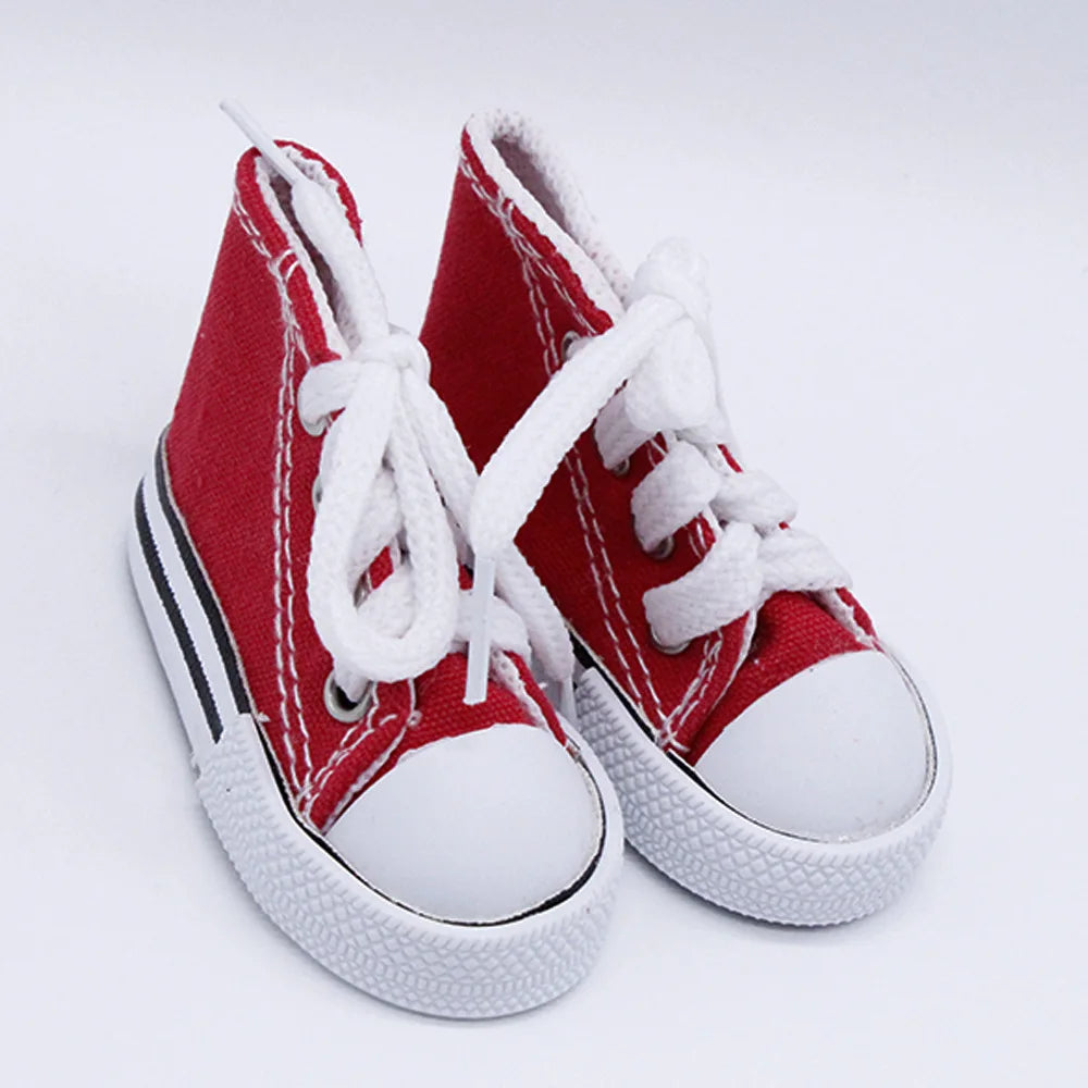 7.5CM Doll Sneakers Assorted Colors Doll Fashion Canvas Shoes for 1/3 1/4 BJD Dolls Toy Hand Made Shoes Accessories Toys Gift
