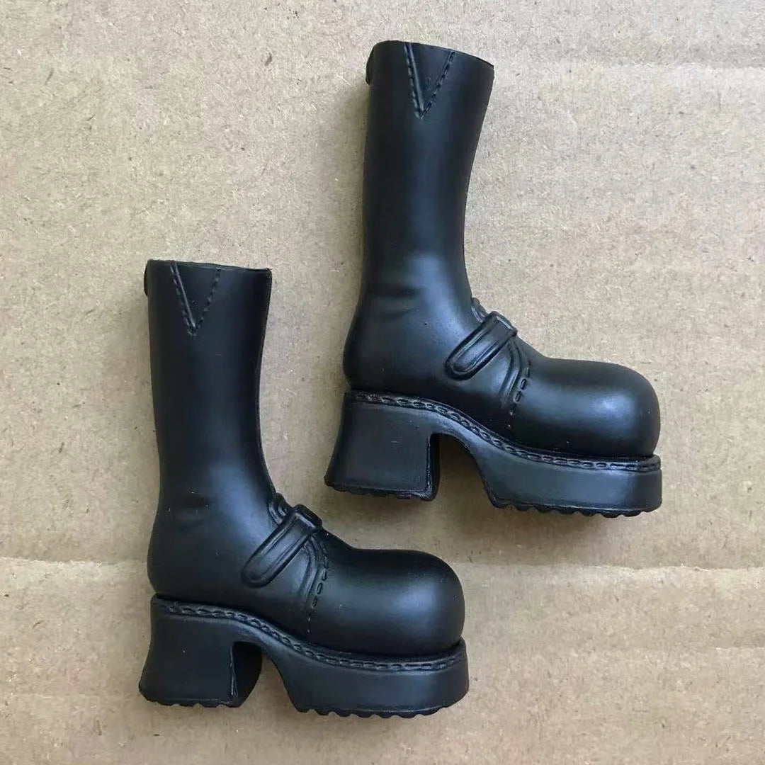 Classic Dancing Doll Shoes 2001 Big Thick Heels Doll Boots Shoes Sandals Brown Black Red Silver Beige Doll Decors