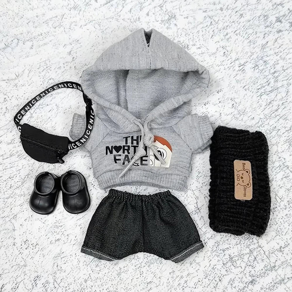[No Doll] Doll Clothes Fashion Hoodie Pants Set for Labubu Idol Dolls Trendy DIY Doll Clothing Accessories Gift