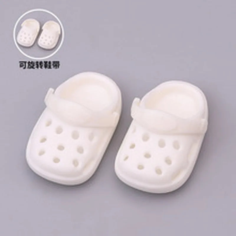 10cm 15cm Doll Hole Slippers Solid Color Rotatable Shoelace Accessories Toy Shoes Decoration Fashion Trendy Shoe 2025 Autumn