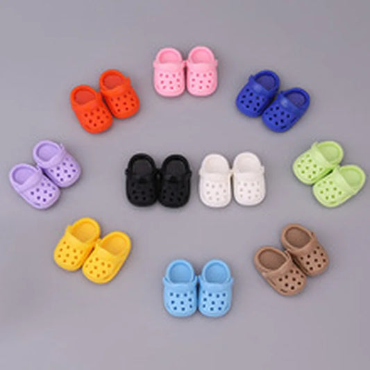 10cm 15cm Doll Hole Slippers Solid Color Rotatable Shoelace Accessories Toy Shoes Decoration Fashion Trendy Shoe 2025 Autumn
