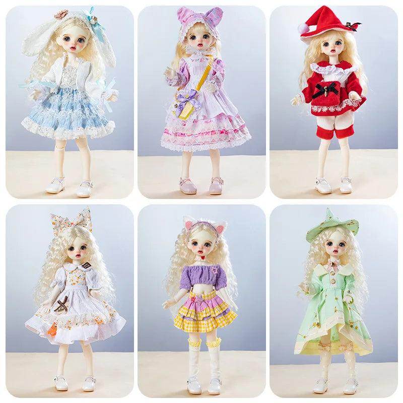 30CM BJD Doll Clothes Girl Dress Up Makeup DIY Toys Dollhouse Accessories Set Children Humanoid Doll Girl Gifts