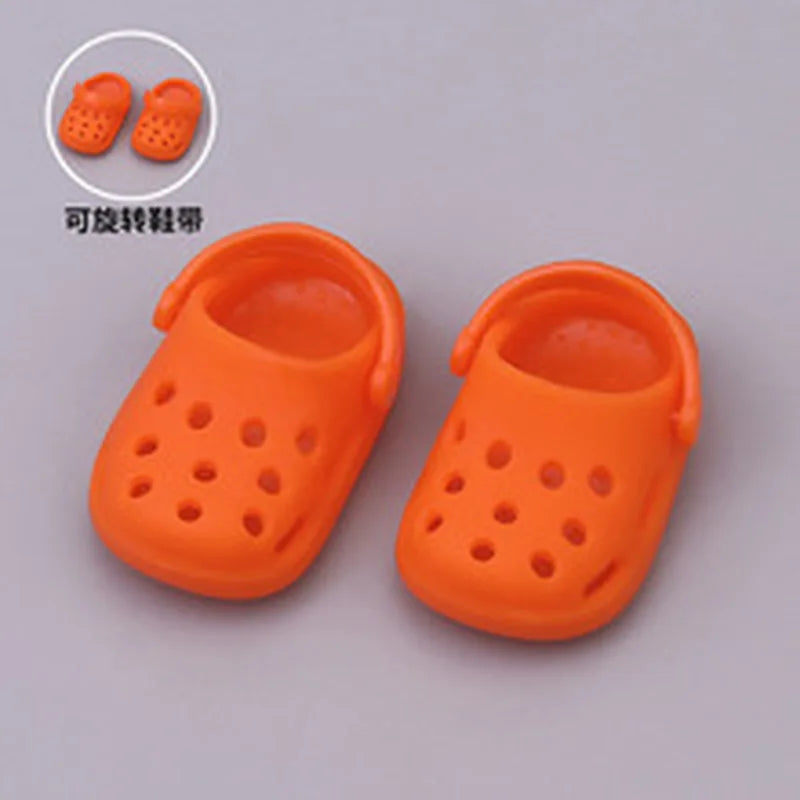 10cm 15cm Doll Hole Slippers Solid Color Rotatable Shoelace Accessories Toy Shoes Decoration Fashion Trendy Shoe 2025 Autumn