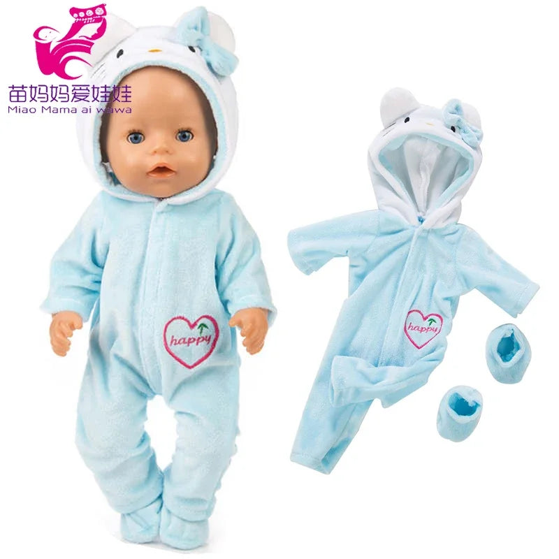 Doll Clothes for 43cm Baby Doll Leather Jacket Pants Set for 17 Inch Baby Doll Coat Winter Clothes Drop Shipping