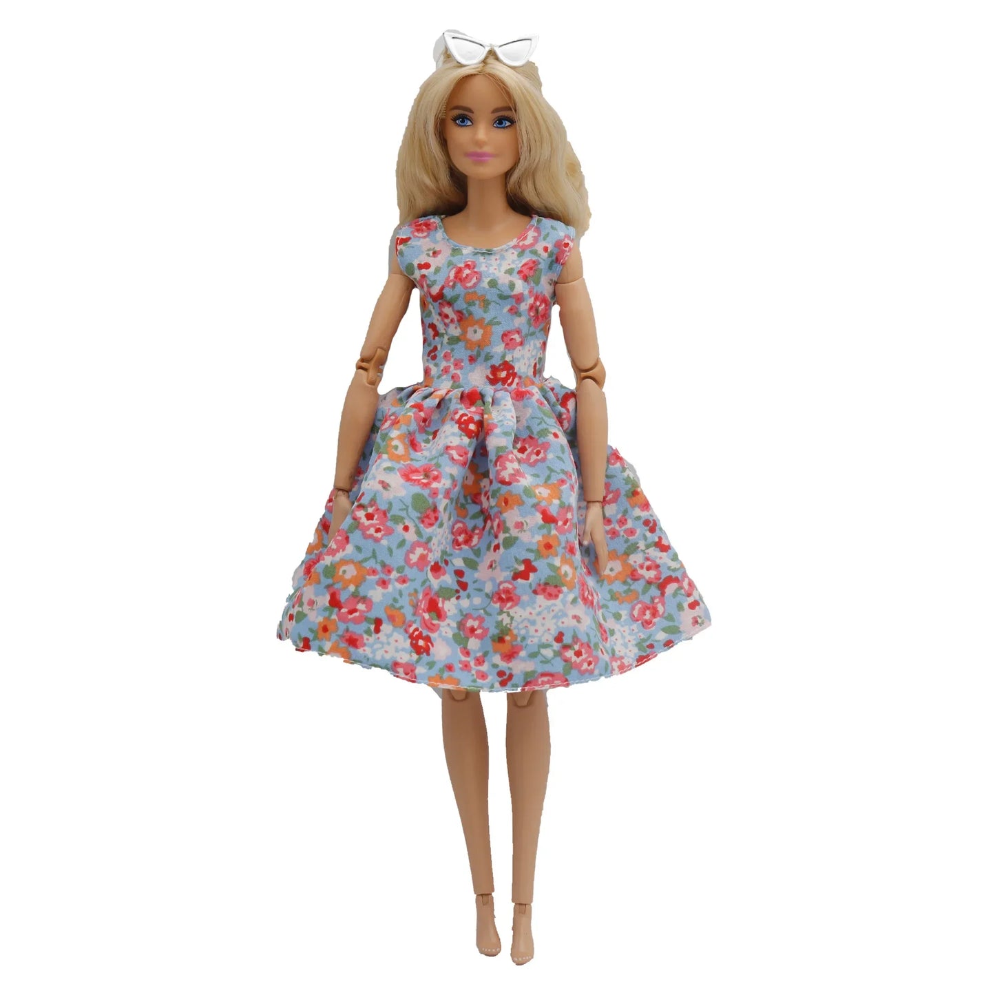 2023 new fashion clothes dress for 30 cm doll 1/6 29 cm Ribbon Hanging Neck Open Back Fragmented Flower Dress