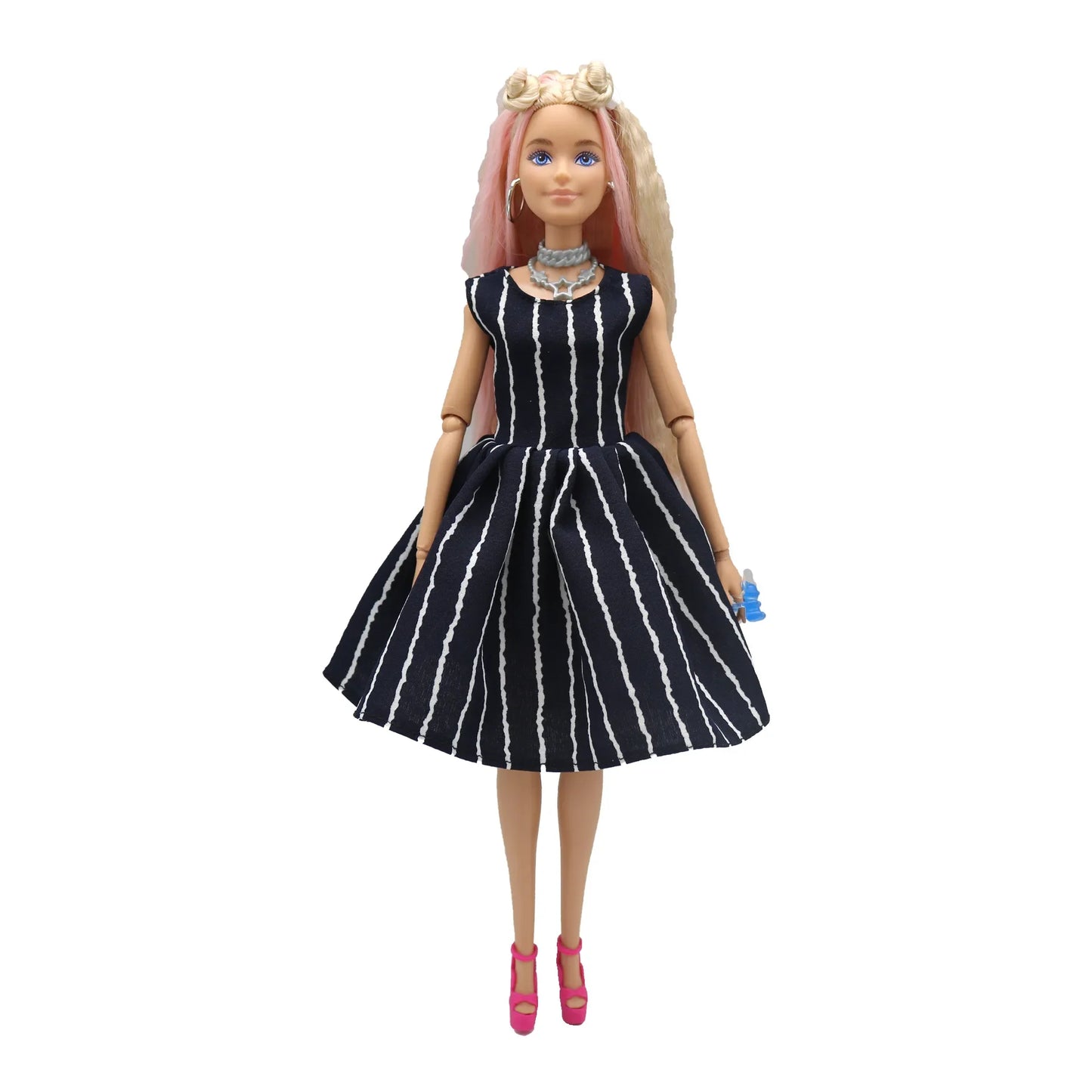 2023 new fashion clothes dress for 30 cm doll 1/6 29 cm Ribbon Hanging Neck Open Back Fragmented Flower Dress