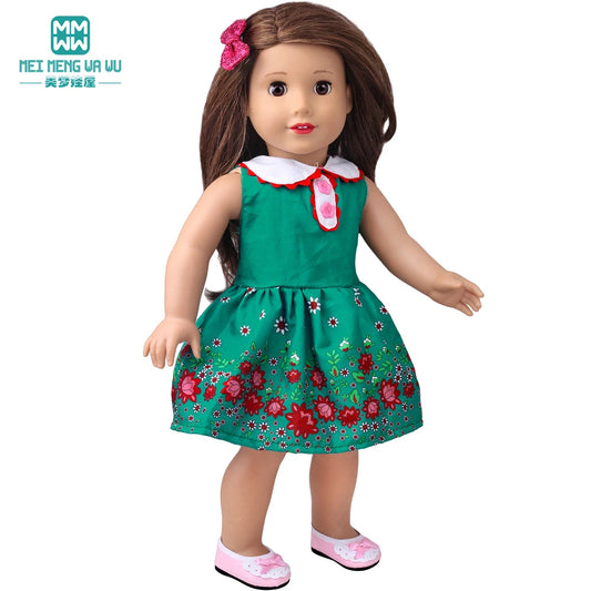 Doll Clothes Fashion T Shirt Pants Cartoon Dress Fits 45cm American Doll Toy Accessories Gift Girls