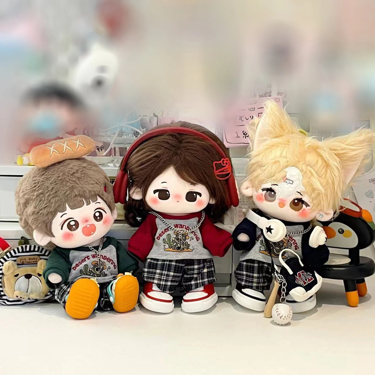 20cm Doll Clothes Cute Retro Style Casual No Attribute Normal Body Cotton Doll Clothes Can Be Changed Spring And Autumn Suit