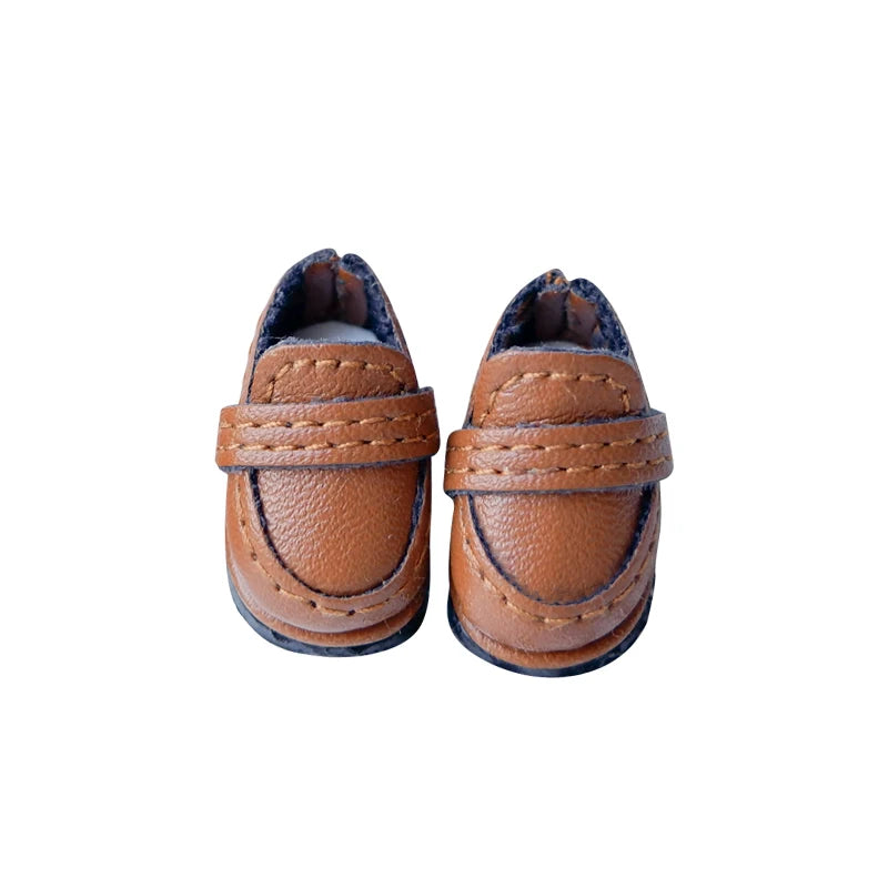 Handmade Doll Student Shoes Bright Surface Black Brown Doll Leather Shoes For Obitsu11,P9, Gsc, Ymy, Ddf, Nendoroids, 1/12 Bjd