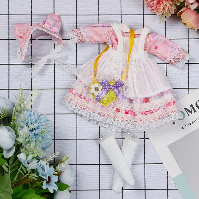 30CM BJD Doll Clothes Girl Dress Up Makeup DIY Toys  Accessories Dress Princess Doll House Set Children Humanoid Doll Girl Gifts