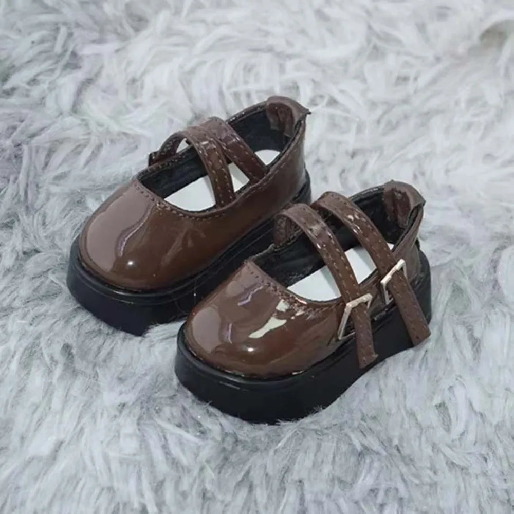 Dress Up 1/4 Dolls Shoes Heightened Thick Sole Handmade Bjd Leather Shoes Casual Wear Multiple Colour 45CM Doll Shoes Diy Toys