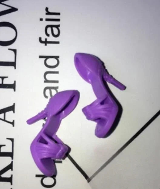 Doll shoes  high heels flat foot shoes red shoes new style for Bbie dolls Topup52